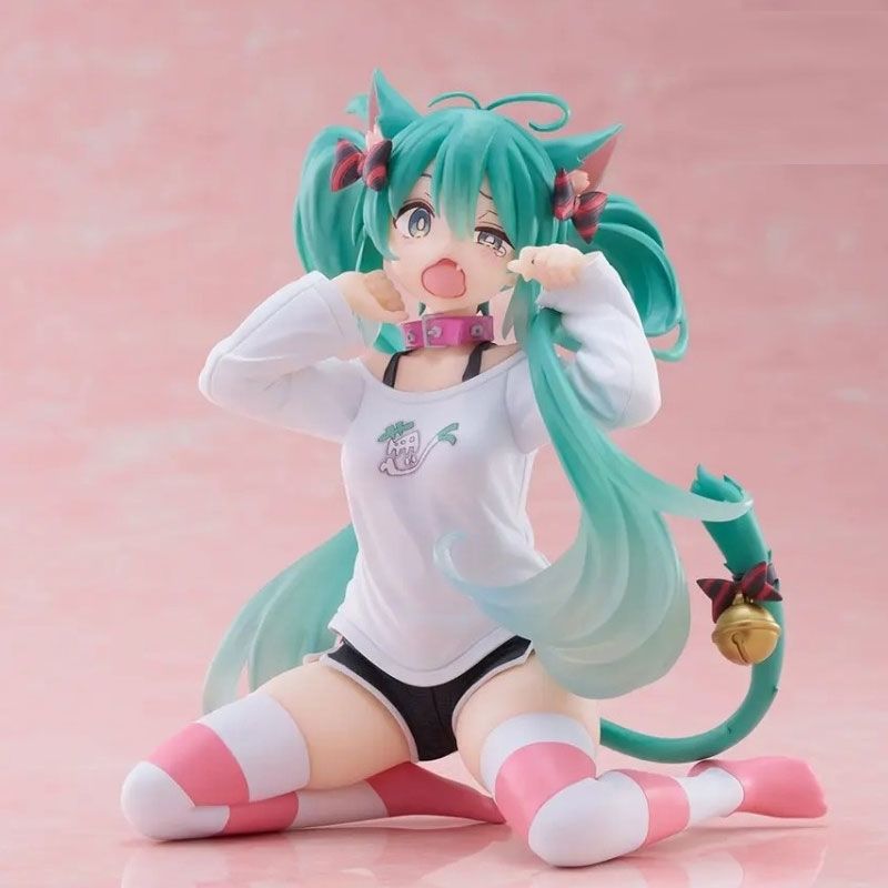 Hitone Future Cat Ear Short-sleeved Pajamas Hitone Hand-made MIKU Scenery Desktop Model Animation Car Ornaments Gift