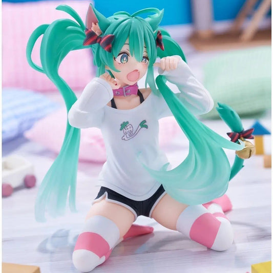 Hitone Future Cat Ear Short-sleeved Pajamas Hitone Hand-made MIKU Scenery Desktop Model Animation Car Ornaments Gift