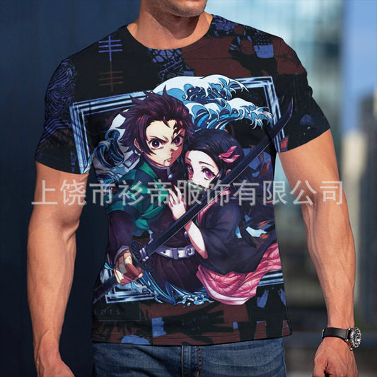 [High Quality Mesh Cloth] New 3D Digital Printing Animation Devil Killer Amazon Explosion Foreign Trade Men's T-shirt