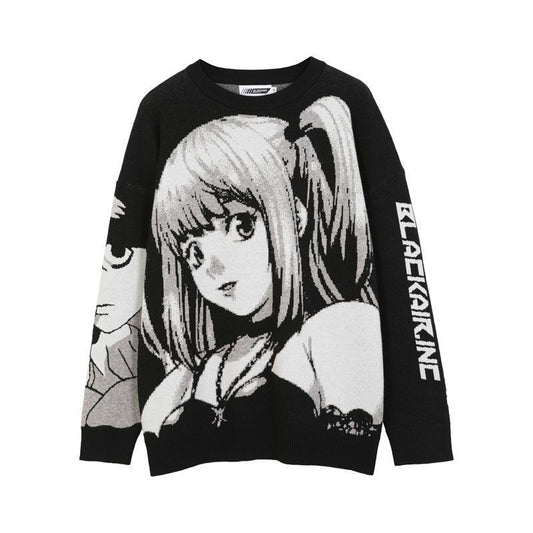 Women&#039;s Clothing Wholesale 2022 Autumn And Winter New Sweater With Round Neck Anime Loose Knitted Sweater Bottoming Top Coat