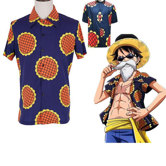 Classic Japanese King Of One Piece Sailing King Of Straw Hat Group Luffy Cos Cardigan Shirt 3D Digital Printing Factory Outlet