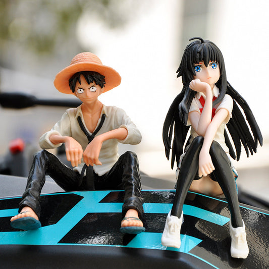 One Piece Road Snow Is My Youth Love Story Car Ornaments Hand-held Animation Model Peripheral Doll