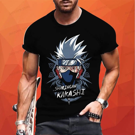 2024 Summer Naruto T-Shirt Men's Oversized Anime Shirt Quick Dry Hip Hop Sasuke Y2k T-Shirt